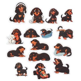 Zestaw Naklejki Z Jamnikami Do Ozdabiania Różne Motywy 54 szt. LEAN TOYS