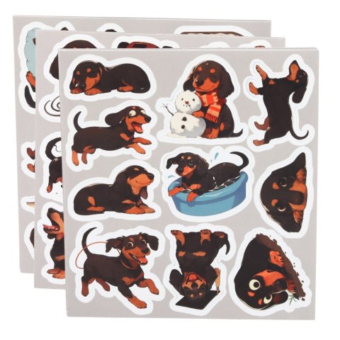 Zestaw Naklejki Z Jamnikami Do Ozdabiania Różne Motywy 54 szt. LEAN TOYS