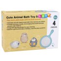 Zestaw Zabawki Do Kąpieli Łowienia Gumowe Zwierzątka Sitko Pastelowe 4 el. LEAN Toys