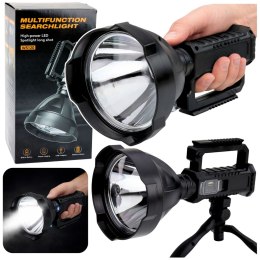 Duża Latarka Reflektor Ze Statywem Szperacz LED W5120 Powerbank 31 cm LEAN