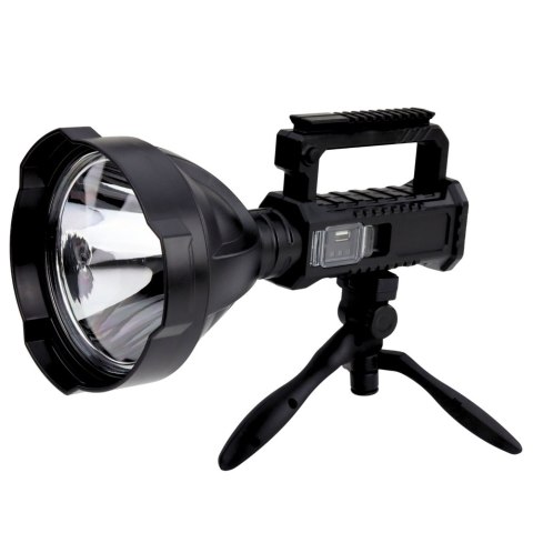 Duża Latarka Reflektor Ze Statywem Szperacz LED W5120 Powerbank 31 cm LEAN