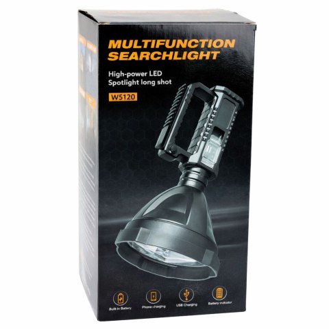 Duża Latarka Reflektor Ze Statywem Szperacz LED W5120 Powerbank 31 cm LEAN