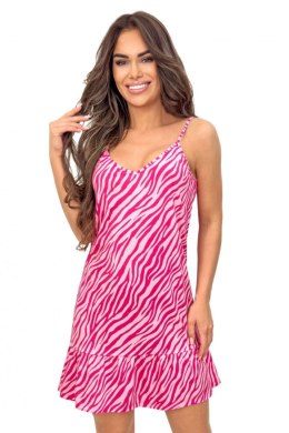 Koszulka nocna Koszula Nocna Model Zebra Fuksja - Donna Donna