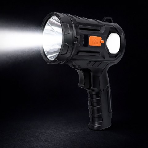 Latarka LED Szperacz Solarna 6 Trybów Powerbank Wymienne Filtry 19 cm LEAN