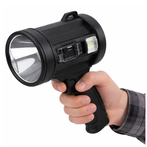 Latarka LED Szperacz Solarna 6 Trybów Powerbank Wymienne Filtry 23 cm LEAN