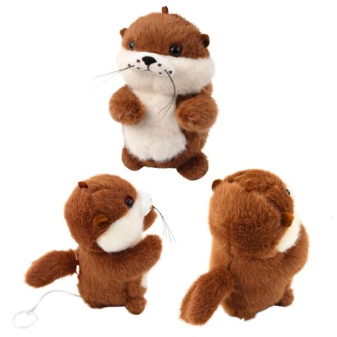 Pluszowa Wydra z Kręcącym Ogonkiem Dźwięki Piszczenia Brelok 12,5 cm LEAN Toys