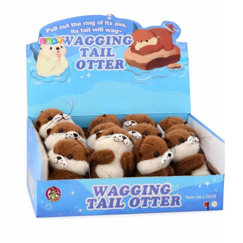 Pluszowa Wydra z Kręcącym Ogonkiem Dźwięki Piszczenia Brelok 12,5 cm LEAN Toys