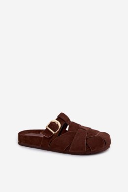 Sandał Klapki Model Ganelle 9771 Czekolada - Step in style Step in style