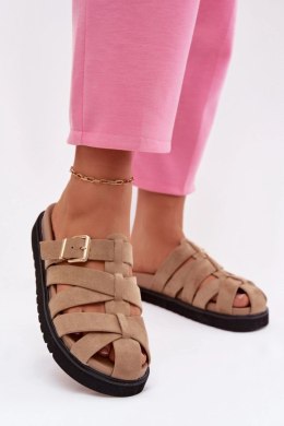 Sandał Klapki Model Roselisse MAN0383 Dark Beige - Step in style Step in style