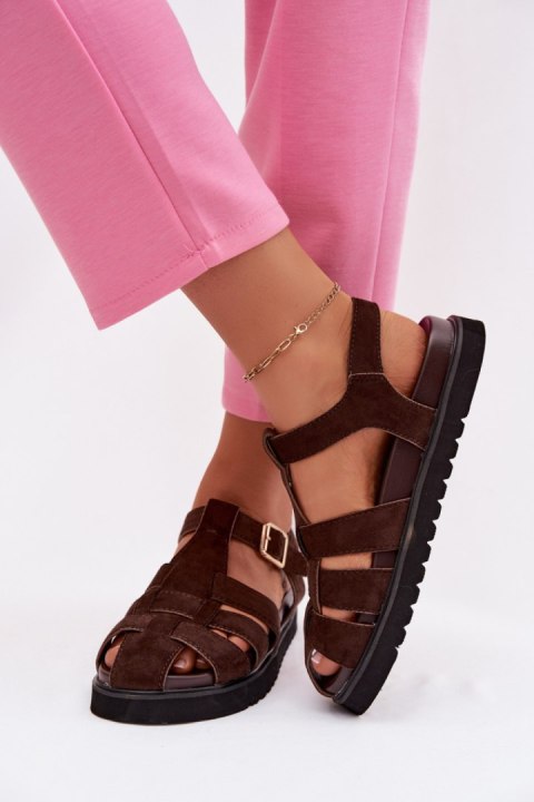 Sandały Model Terelina MAN384 CZekolada - Step in style Step in style