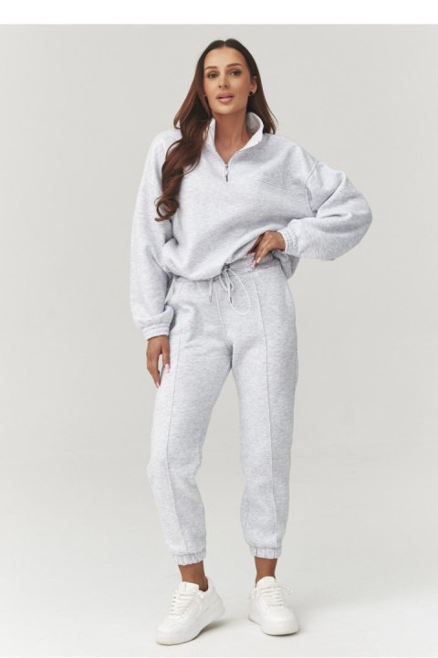 Spodnie Komplet Model A13 Grey Melange - Makadamia Makadamia