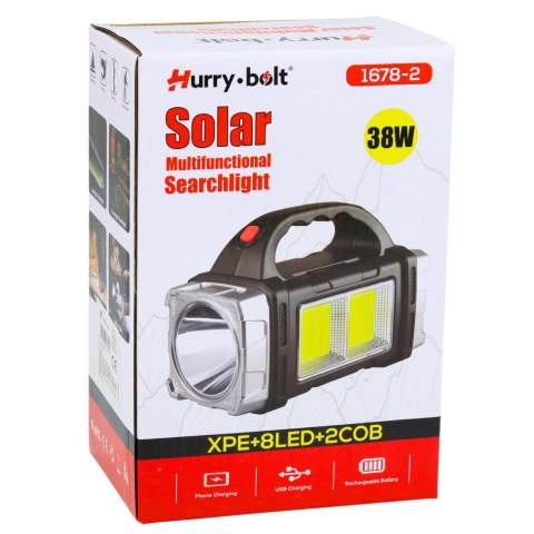 Wielofunkcyjna Latarka Solarna Szerokokątna LED HB-1678 38W LEAN