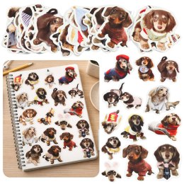 Zestaw Naklejki Z Pieskami Spaniel Papierowe Do Ozdabiania 50 szt. LEAN