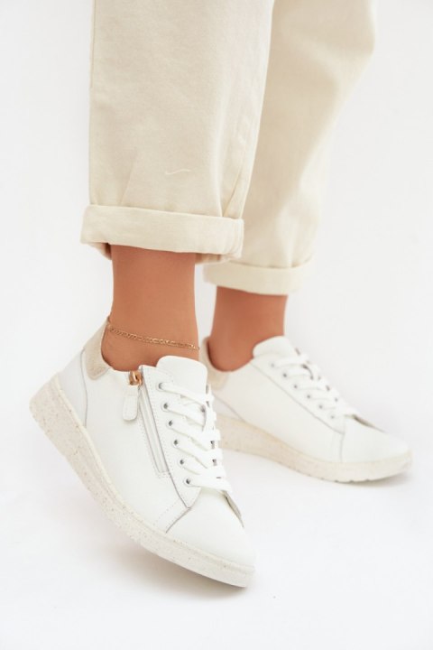 Półbuty Model Dorothea 26PB18-138 White/Gold - Step in style Step in style