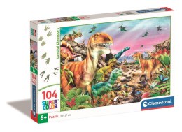 Puzzle 104 Super Color KRAINA DINOZAURÓW Clementoni 25768 Clementoni