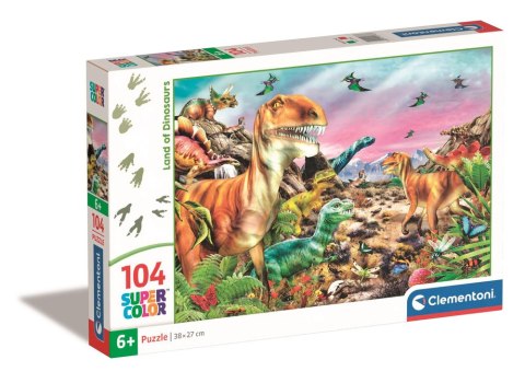 Puzzle 104 Super Color KRAINA DINOZAURÓW Clementoni 25768 Clementoni