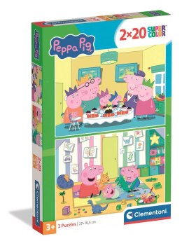 Puzzle 2x20 Super Color ŚWINKA PEPPA Clementoni 24831 Clementoni