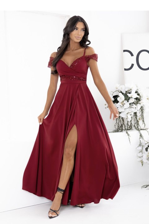 Sukienka Model Walentina Cekin 0011175. Bordo - With You With You