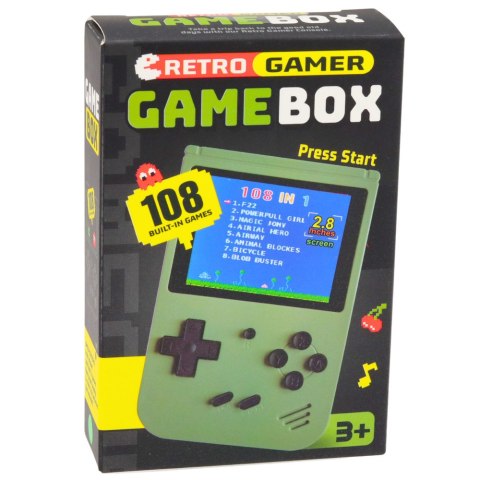 Gra Elektroniczna Konsola Retro 108w1 Ekran LCD Zielona LEAN Toys