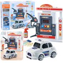 Interaktywna Stacja Benzynowa Auto Policyjne Światła Dźwięki Dym LEAN Toys
