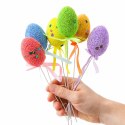 Jajka Wielkanocne Na Piku Druciku Kolorowe Listki Wstążka Ozdoba 6szt LEAN