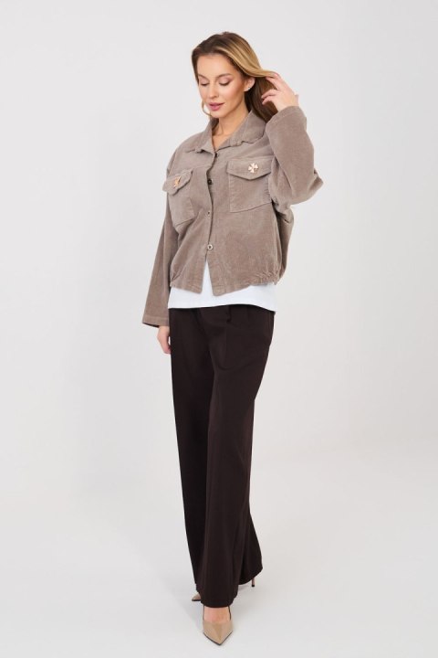 Kurtka Damska Model IT-KR-FL10163.46 Dark Beige - Rue Paris Rue Paris