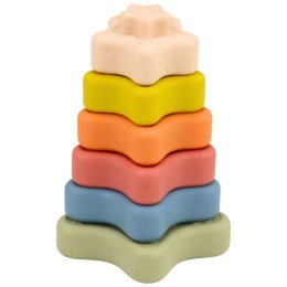 Piramidka Sensoryczna Gwiazdki Miękkie Klocki Układanka Kolorowa 6el. LEAN Toys
