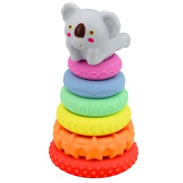 Piramidka Sensoryczna Z Koalą Wieża Edukacyjna Kolorowa 7 el. LEAN Toys