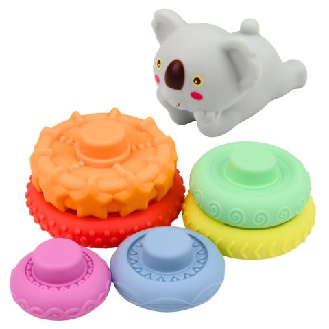 Piramidka Sensoryczna Z Koalą Wieża Edukacyjna Kolorowa 7 el. LEAN Toys