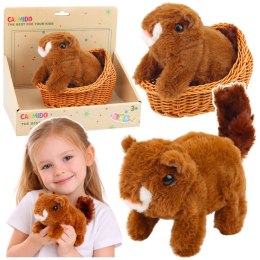 Pluszowa Interaktywna Wiewiórka W Koszyku Chodzi Wydaje Dźwięki Brązowa LEAN Toys