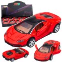 Samochód Sportowy Metalowy Napęd Światła Dźwięki Czerwony 1:32 LEAN TOYS