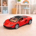 Samochód Sportowy Metalowy Napęd Światła Dźwięki Czerwony 1:32 LEAN TOYS