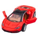 Samochód Sportowy Metalowy Napęd Światła Dźwięki Czerwony 1:32 LEAN TOYS