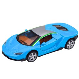 Samochód Sportowy Metalowy Napęd Światła Dźwięki Niebieski 1:32 LEAN TOYS