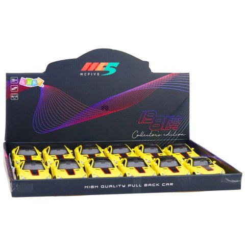 Samochód Sportowy Metalowy Otwierane Drzwi Światła Dźwięki Żółty 1:32 LEAN TOYS