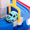Samochodowy Tor Przeszkód Interaktywny Parking Edukacyjny 4 Auta Niebieski LEAN Toys
