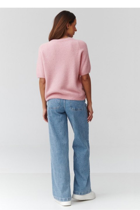 Sweter Damski Model C45 Powder Pink - Makadamia Makadamia