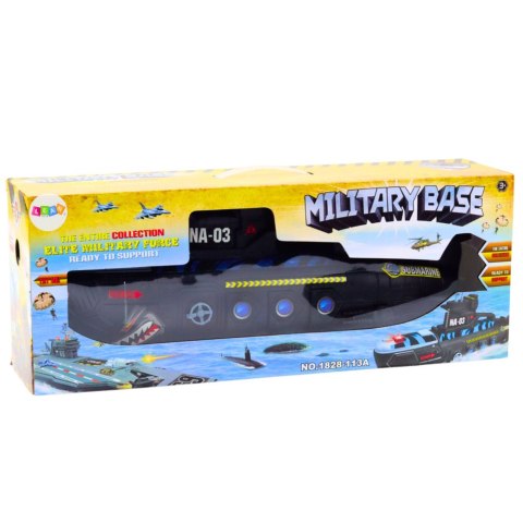 Wojskowa Łódź Podwodna Czarna Światła Dźwięki LEAN Toys