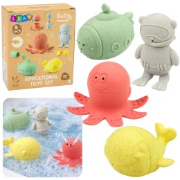 Zabawki Edukacyjne Do Kąpieli Sensoryczne Figurki Gumowe Pastelowe 4 szt. LEAN Toys