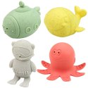Zabawki Edukacyjne Do Kąpieli Sensoryczne Figurki Gumowe Pastelowe 4 szt. LEAN Toys