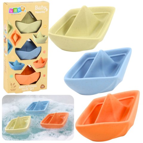 Zestaw Gumowe Łódki Do Kąpieli Zabawy Dla Malucha Pastelowe 3 szt. Marka niezdefiniowana