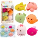 Zestaw Gumowe Zwierzątka Morskie Edukacyjne Do Kąpieli Zabawy 6 szt. LEAN Toys