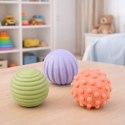 Zestaw Piłeczki Sensoryczne Dla Niemowląt Pastelowe 3 szt 6 cm LEAN TOYS