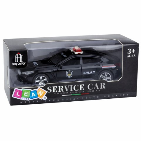 Auto Jednostki Specjalnej SWAT Otwierane Drzwi Napęd Światła Dźwięki Czarny LEAN Toys