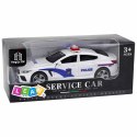 Auto Policyjne Radiowóz Otwierane Drzwi Napęd Światła Dźwięki Biały LEAN Toys