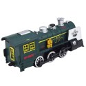 Klasyczna Lokomotywa Czujnik Przeszkód Dym Światła Dźwięki Zielona LEAN Toys