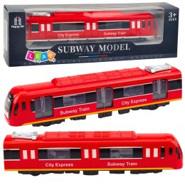 Metro Pociąg City Express Otwierane Drzwi Światła Dźwięki Czerwony LEAN Toys