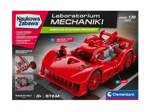 Naukowa Zabawa Klocki Laboratorium Mechaniki Samochód Wyścigowy Endurance Czerwony Język Polski Clementoni 50248 Clementoni