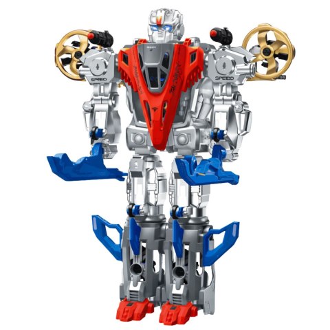 Robot Myśliwiec Bojowy 2w1 Światła Dźwięki Czerwono-Niebieski 29 el. LEAN Toys