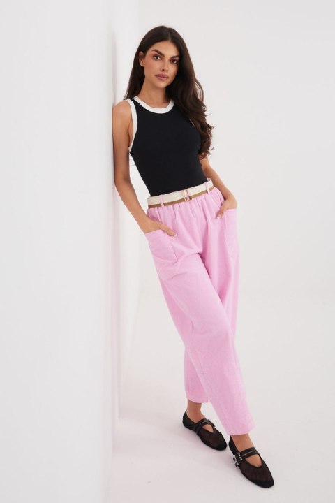 Spodnie damskie Model IT-SP-FL9665.78 Light Pink - Rue Paris Rue Paris